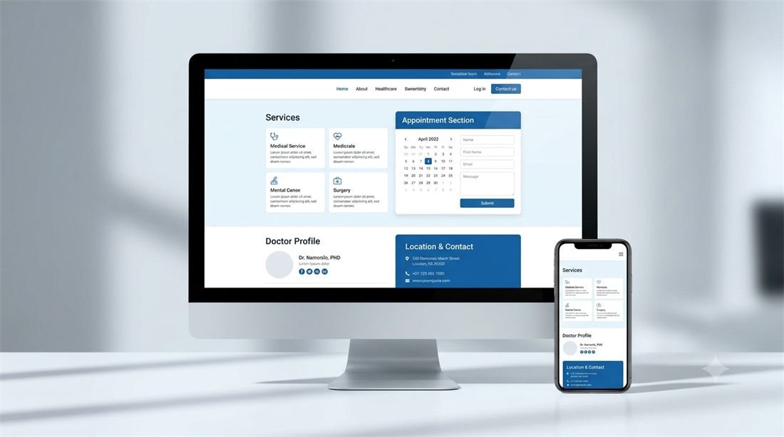 Aperçu d'un site web pour cabinet médical réalisé par Krit Digital